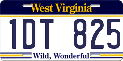 WV license plate 1DT825