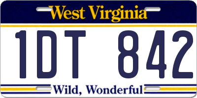 WV license plate 1DT842