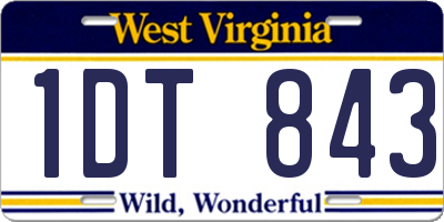 WV license plate 1DT843
