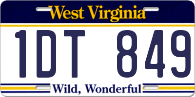 WV license plate 1DT849