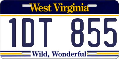 WV license plate 1DT855