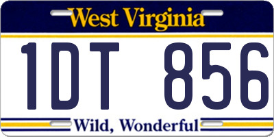 WV license plate 1DT856