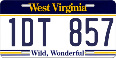 WV license plate 1DT857