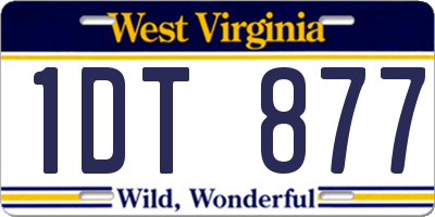 WV license plate 1DT877
