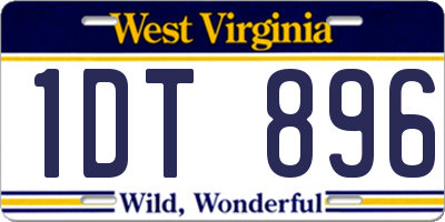WV license plate 1DT896