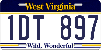 WV license plate 1DT897