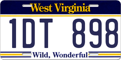 WV license plate 1DT898