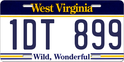 WV license plate 1DT899