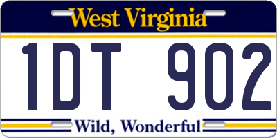 WV license plate 1DT902