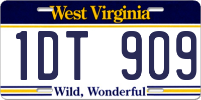 WV license plate 1DT909