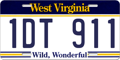 WV license plate 1DT911