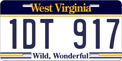 WV license plate 1DT917