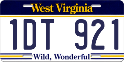 WV license plate 1DT921