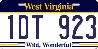 WV license plate 1DT923