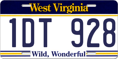 WV license plate 1DT928