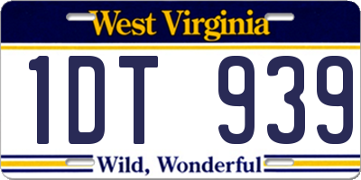 WV license plate 1DT939