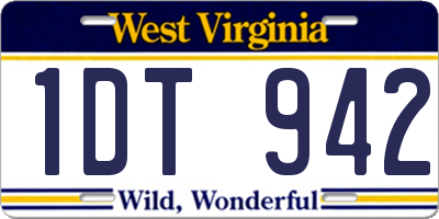 WV license plate 1DT942