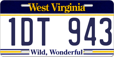 WV license plate 1DT943