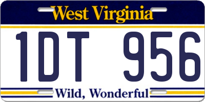 WV license plate 1DT956
