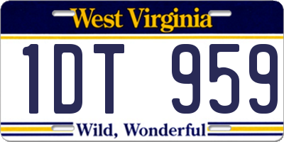 WV license plate 1DT959