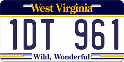 WV license plate 1DT961