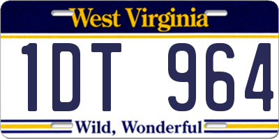 WV license plate 1DT964