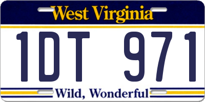 WV license plate 1DT971