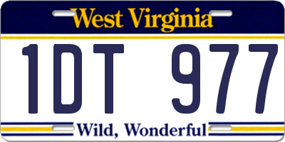 WV license plate 1DT977