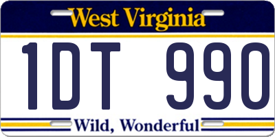 WV license plate 1DT990