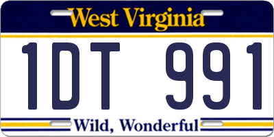 WV license plate 1DT991