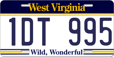 WV license plate 1DT995