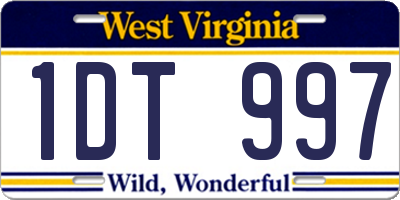 WV license plate 1DT997