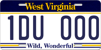 WV license plate 1DU000