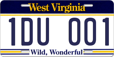 WV license plate 1DU001