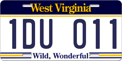 WV license plate 1DU011