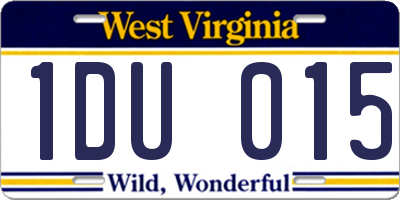 WV license plate 1DU015