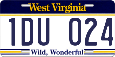 WV license plate 1DU024