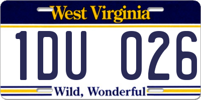 WV license plate 1DU026