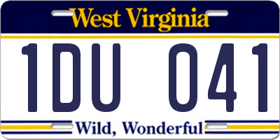 WV license plate 1DU041