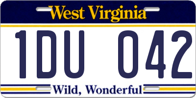 WV license plate 1DU042
