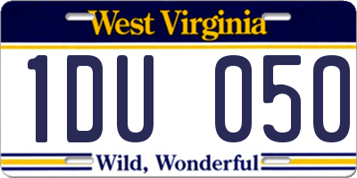 WV license plate 1DU050