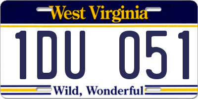WV license plate 1DU051