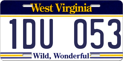WV license plate 1DU053