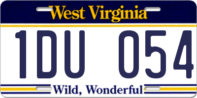 WV license plate 1DU054