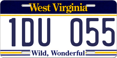 WV license plate 1DU055