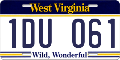 WV license plate 1DU061