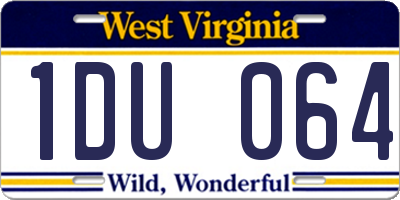 WV license plate 1DU064