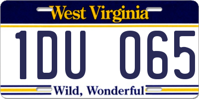 WV license plate 1DU065