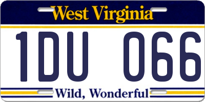 WV license plate 1DU066