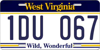 WV license plate 1DU067
